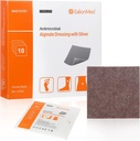 Calcio de plata Alginate Wound Dressing Pad 4'x4'', 10 Packs, High Absorbency Non-Stick Ag Gauze Patch for Pressure Ulcer,Bed Sore,Leg Sore,Diabetic Foot Ulcer