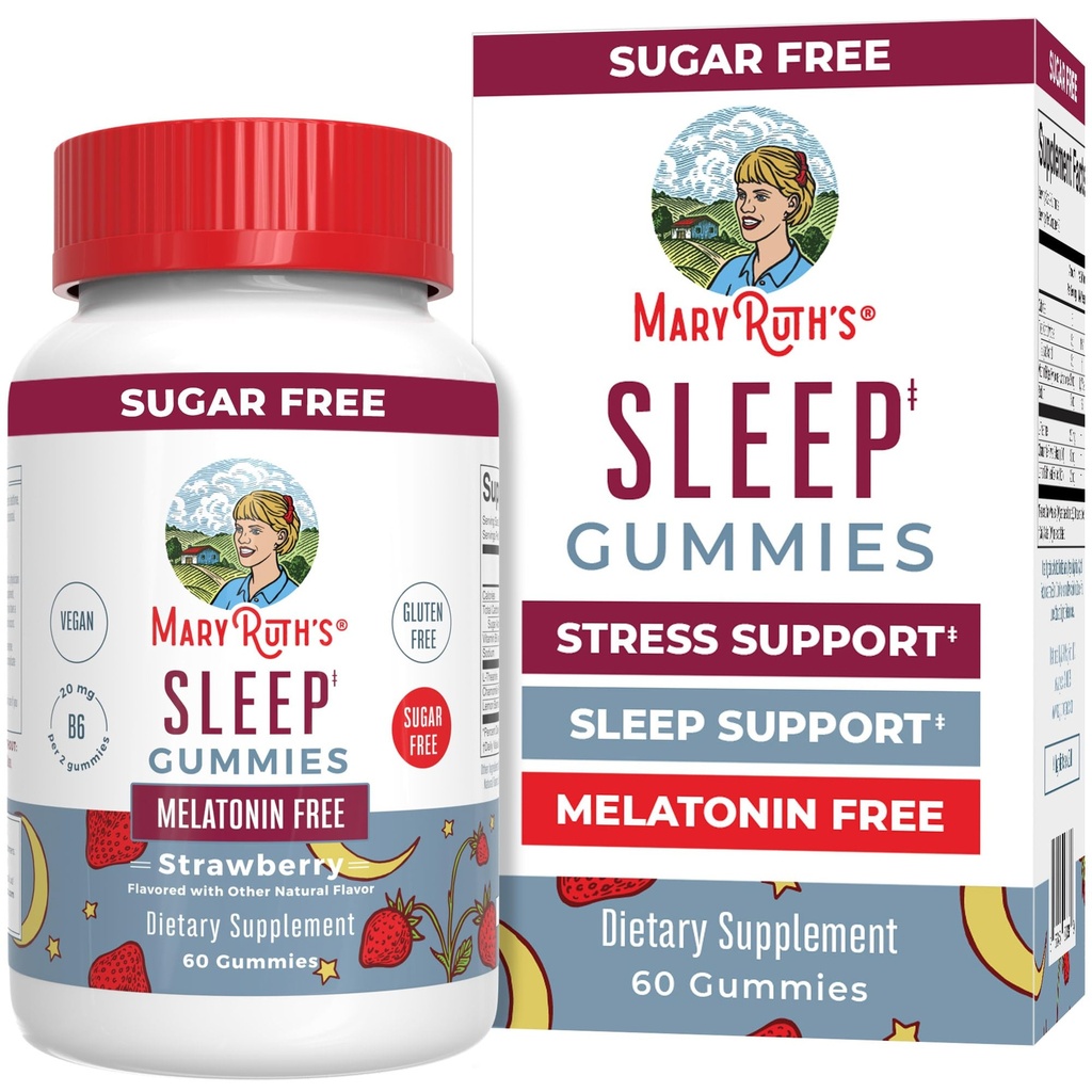MaryRuth Organics Sleep Gummies ← Sugar Free TENER NO Melatonin TEN L Theanine TEN Lemon Balm Leaf ANTE Chamomile TEN Vitamin B6 ANTE Relajación > Apoyo al sueño Silencioso Silencioso Silencioso