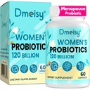 Suplementos de menopausia para mujeres, 120 millones de francos CFU Probiótico, 13-en-1 Herbs Complejo Probióticos, para Alivio de la menopausia, Equilibrio hormonal, Flashes calientes, Sudaderas nocturnas, Swings de mood, Gut &amp; Immunity - 60 cápsulas