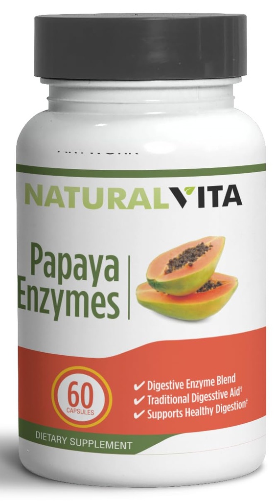 Genérico Vita Papaya Enzymes, Tratamiento Digestivo Ayuda con Enzyme Blend, Suplemento dietético, Nourish Your Gut with Our Papaya Enzyme Blend for Digestive Harmony and Well-Being.