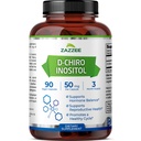 Zazzee D-Chiro-Inositol, 50 mg por cápsula, 90 cápsulas veganas, dosis ideal para 40:1 ratio con Myo-Inositol, 3 meses de suministro, 100% vegetariano, no GMO