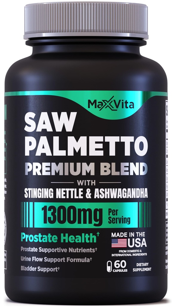 Prostate Premium - Saw Palmetto for Men, Stinginging Nettle, Ashwagandha, Lycopene, Bladder &amp; Urinary Relief, Prostate Supplement for Men, 60ct