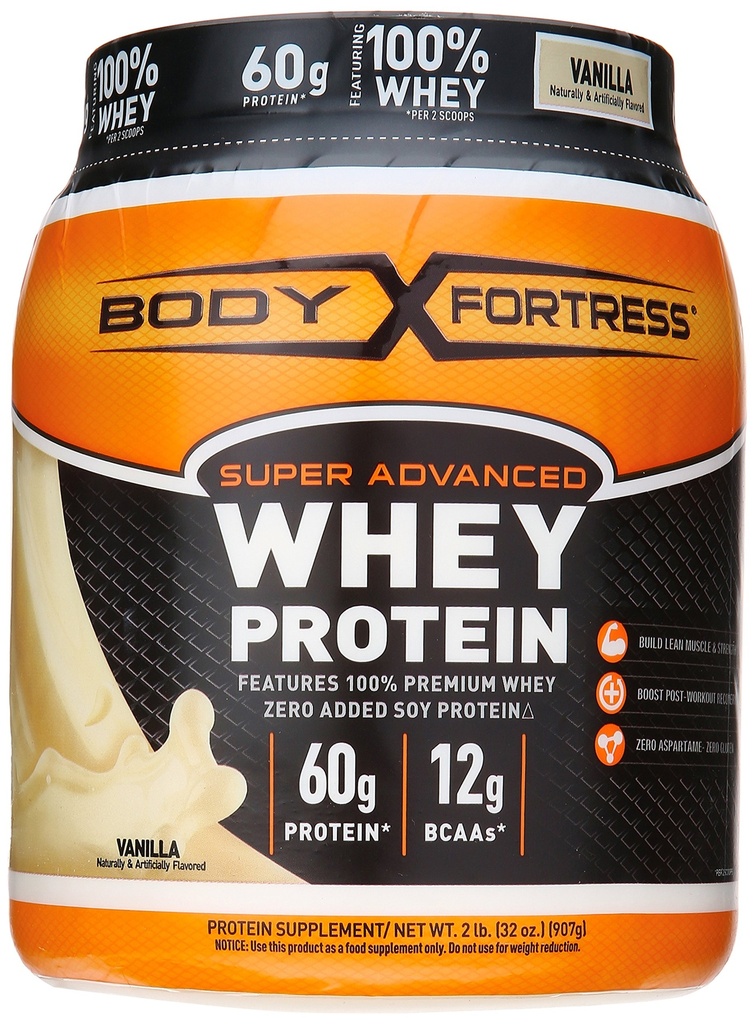Fortaleza Corporal Super Advanced Whey Protein Powder, Plus Creatine y Glutamine, Gluten Free, Vanilla, 32 Ounce (2lb)
