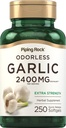 Piping Rock Odorless Ajo Suplemento 2400mg TEN 250 Softgels TEN High Potency Herbal Extract ← Extra Strength Pills ANTE Non-GMO, Gluten Free