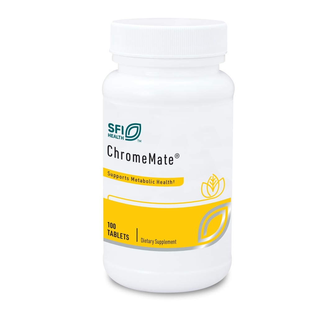 Klaire Labs SFI Health Chromemate - Cromomate Chromium Polynicotinate 200mcg Suplemento - Forma biodisponible de cromo con niacina - Hypoallergenic (100 Tablets)