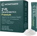 MOMSTAMIN HMO(Human Milk Oligosaccharides) Super Prebióticos y Probióticos para Mujeres, Hombres : Immune Digestive Supplement ANTE HMO Probióticos TEN HMO Suplemento ANTE Prebióticos Polvo ANTE IBS Relief - 30 Packets