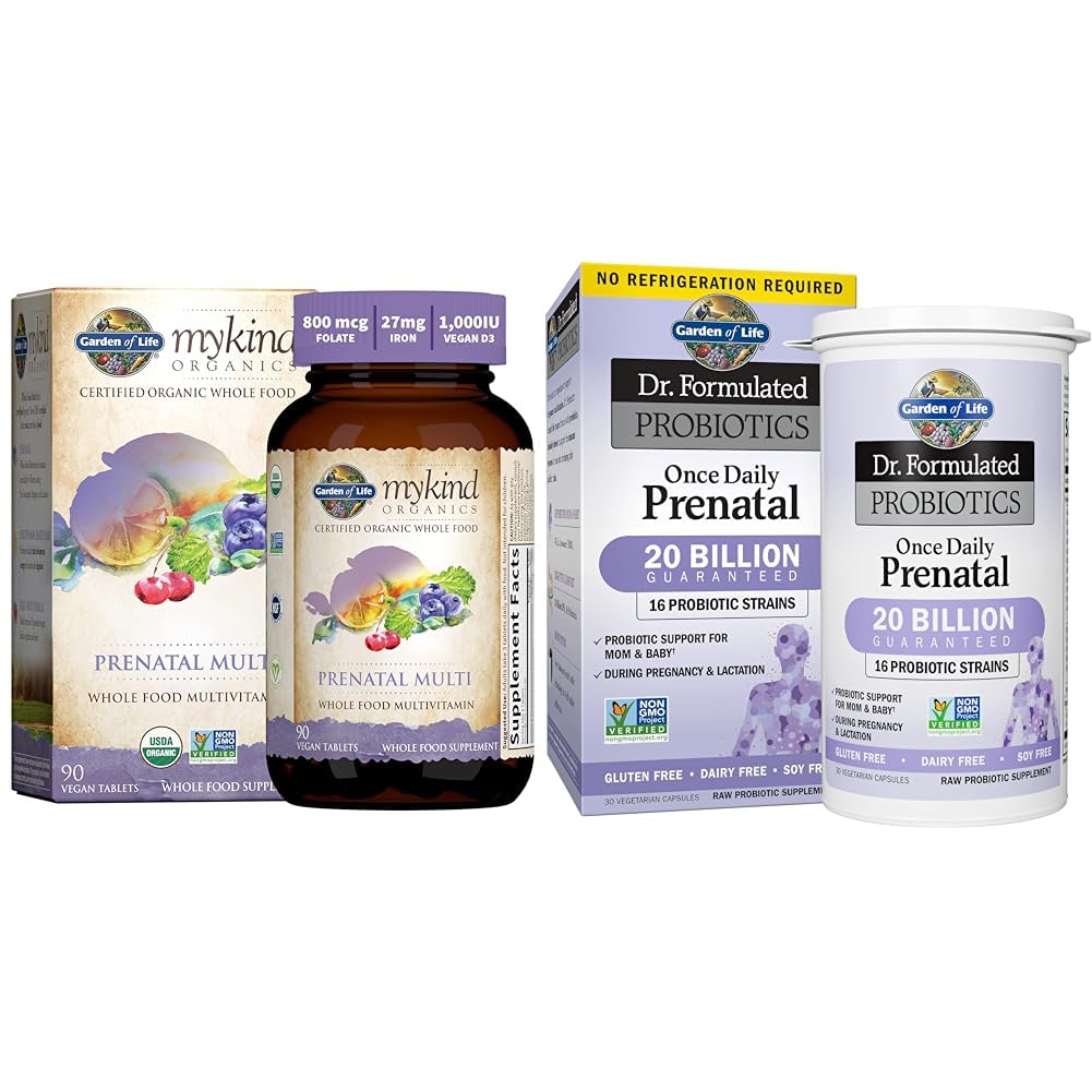 Jardín de la vida Multivitamina prenatal de las mujeres con vitamina D3, B6, B12, C & Iron " - Dr. Probióticos Fórmidos Una vez prenatal
