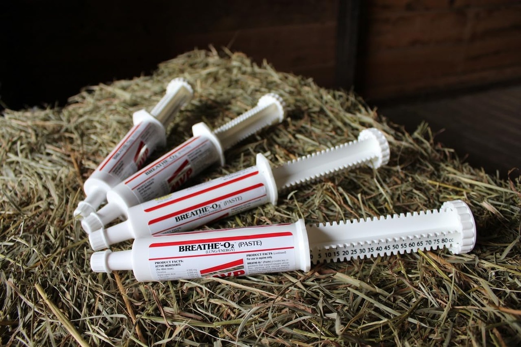 Respirar O'2 4 -Pack (8 dosis) Pre-Race Paste to Support Lung/Airway Function in Horses