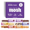 MoSH Variety Pack Keto Protein Bares, Alto Fiber, Bajo Carb, Gluten Free, High Protein, Brain Healthy Snack con Ashwagandha, Lion's Mane, 6 Conde