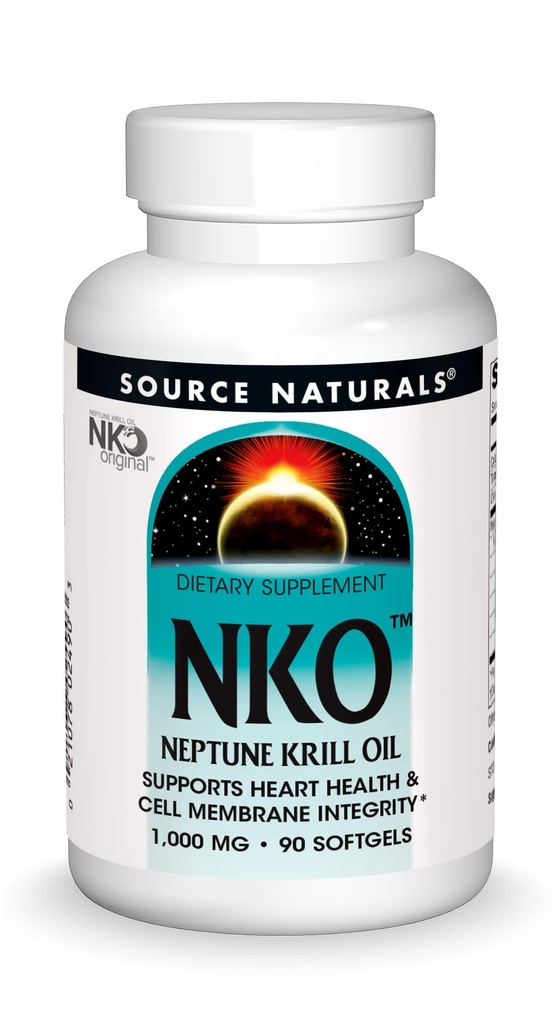 Fuente Naturales NKO Neptune Krill Oil, apoya la salud del corazón y la integridad de la célula*, 1000 mg - 90 Softgels