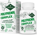 20-in-1 Polyphenols Suplemento Más de 20 Frutas, Hortalizas &amp; Polifenoles, Potenciales Antioxidantes, Quercetina, Resveratrol, Turmeric, Té Verde, Polifenoles para la Defensa de la Edad, Energía &amp; Immune, 90 cápsulas
