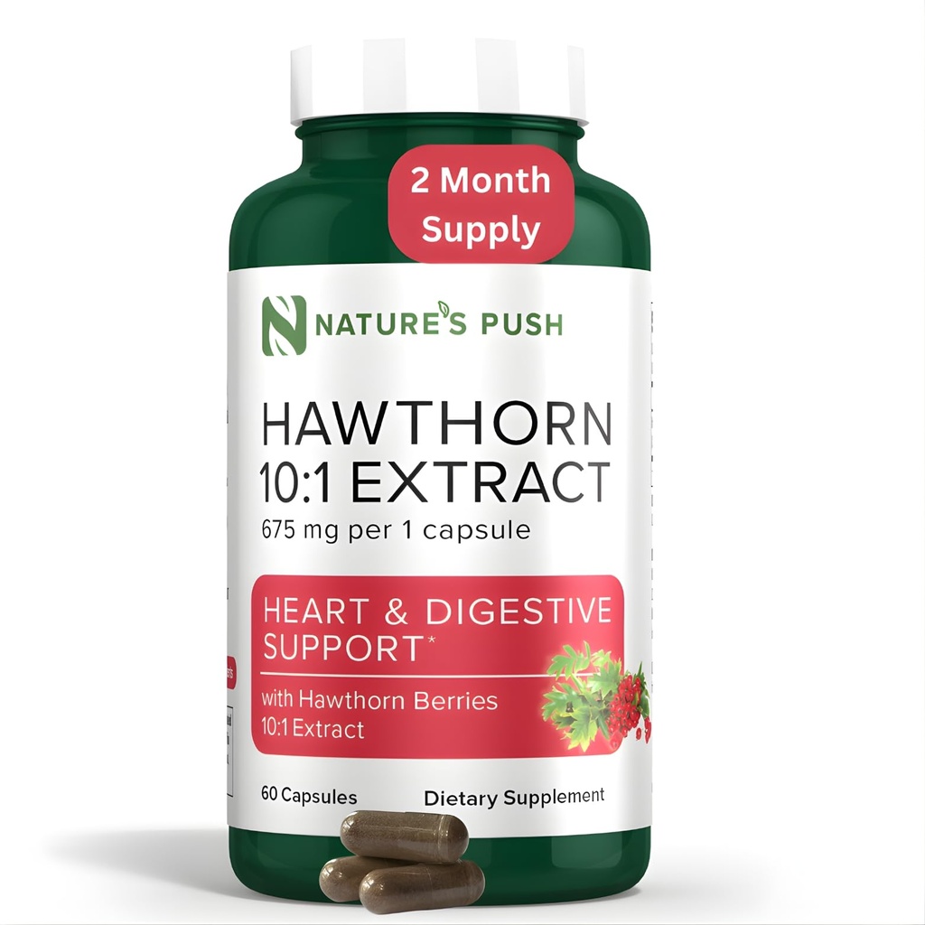 Super Potent Hawthorn Berry 10:1 Extract Capsules for Digestion Heart Health and Glycemic support - Extra Strength Hawthorn Berry Capsules - Non-GMO Gluten Free Vegan GMP USA 2 meses de suministro