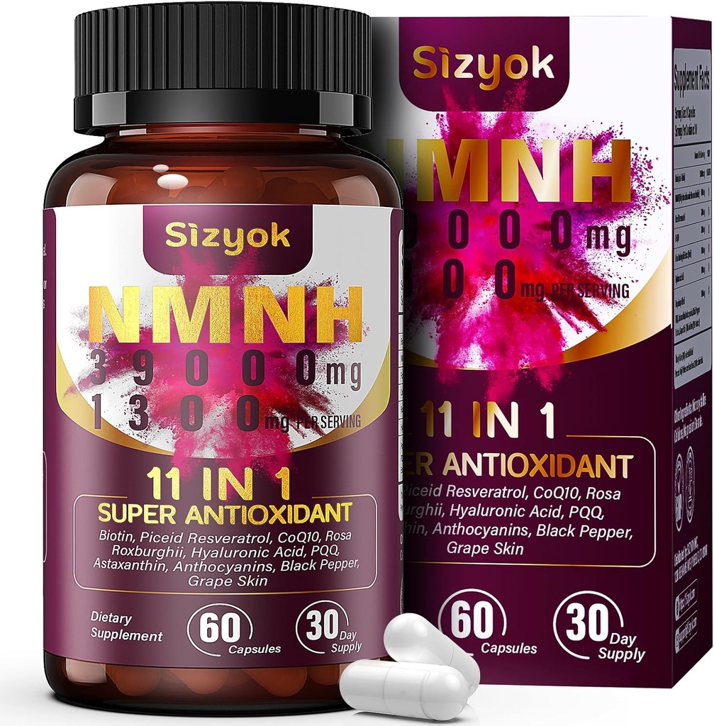 NMNH Suplemento (Dihidronicotinamide Mononucleotide) 600mg - Boost NAD with Resveratrol, 123456789