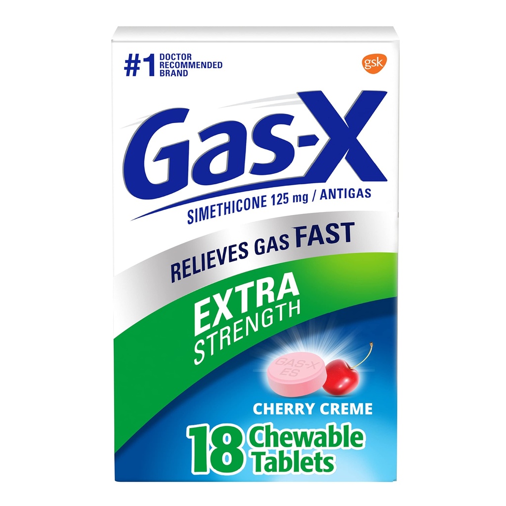 Dulcolax Overnight Relief Laxative Tablets, Bisacodyl 5 mg, 50 Conde &amp; Gas-X Extra Strength Chewable Gas Relief Tablets, Simethicone 125 mg, Cherry Flavor - 18 Conde Bundle
