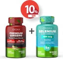 Ginseng Premium ORZAX 120 cápsulas Vegatables y Selenium 200 Mg 180 cápsulas Vegatables, Bundle