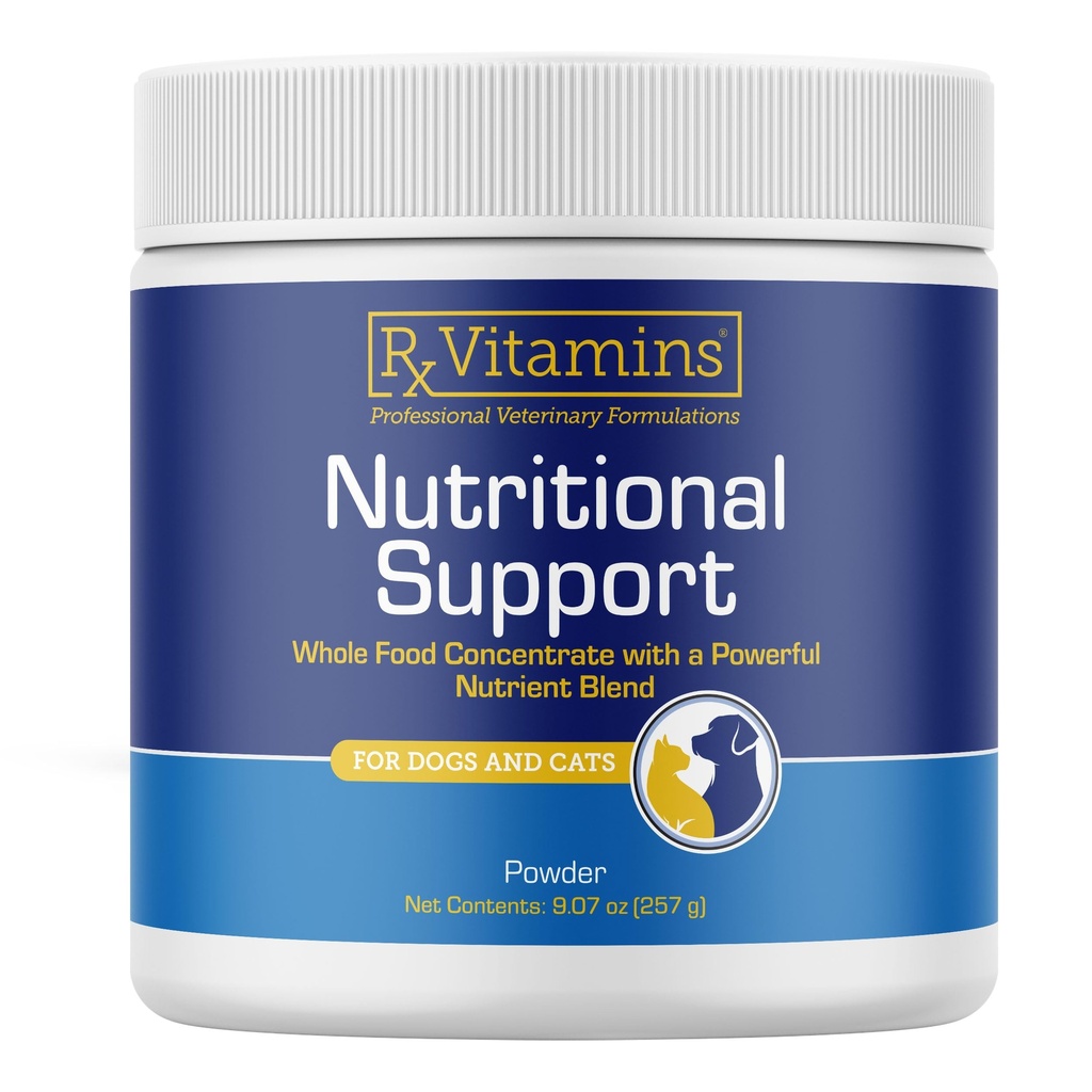 Soporte nutricional de vitaminas Rx - Combinación de vitaminas esenciales, minerales, " Otros compuestos beneficiosos para perros y gatos - 9.07oz