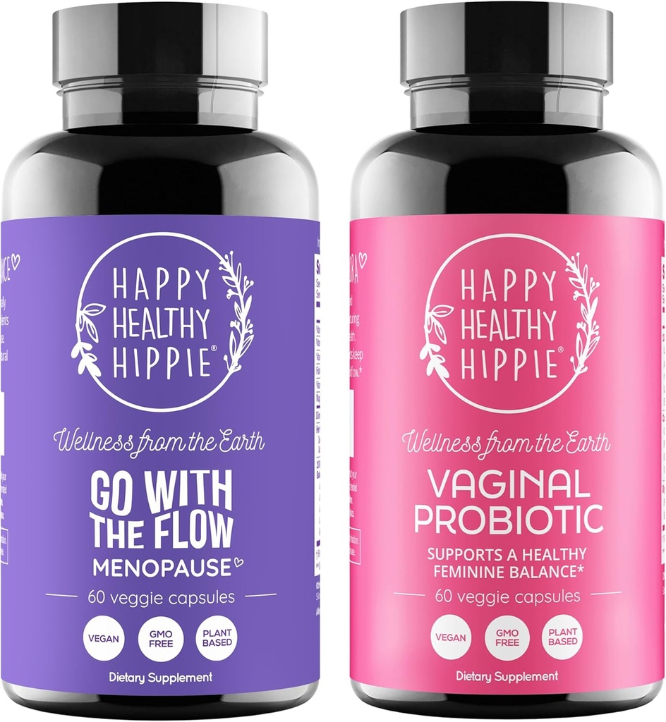 Happy Healthy Hippie Vaginal Probiotics for Women ' Go with The Flow Menopause Support