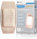 Bandas adhesivas de silicona Grandes Tamaños para la piel de fragilidad sensible 2"x4" 20 Conde Flexible Tejido Latex Bandas XL transpirables Hipoalergénicas Gratuitas para Libras de Alergia Adhesiva