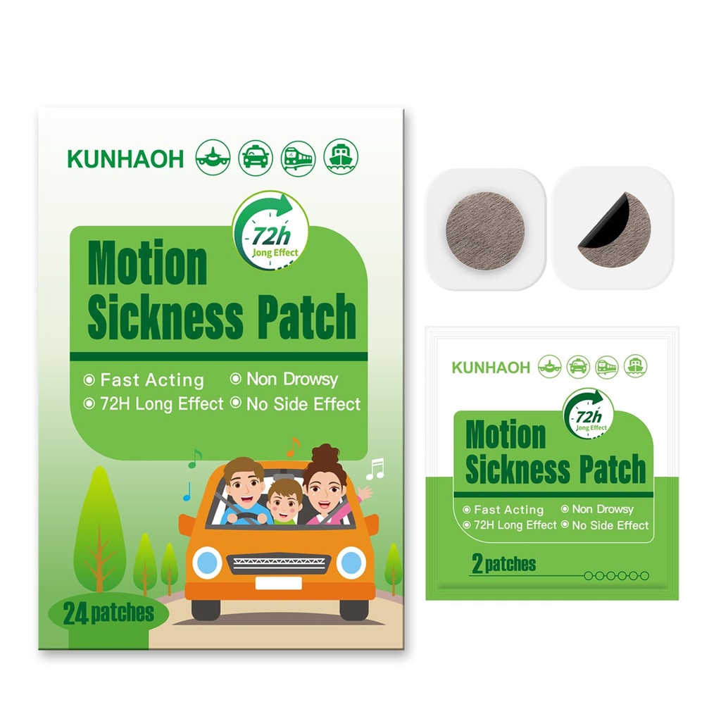 Motion Patches de enfermedad, Sea Sickness Patch con impermeable y no somnoliento 24 Cuenta