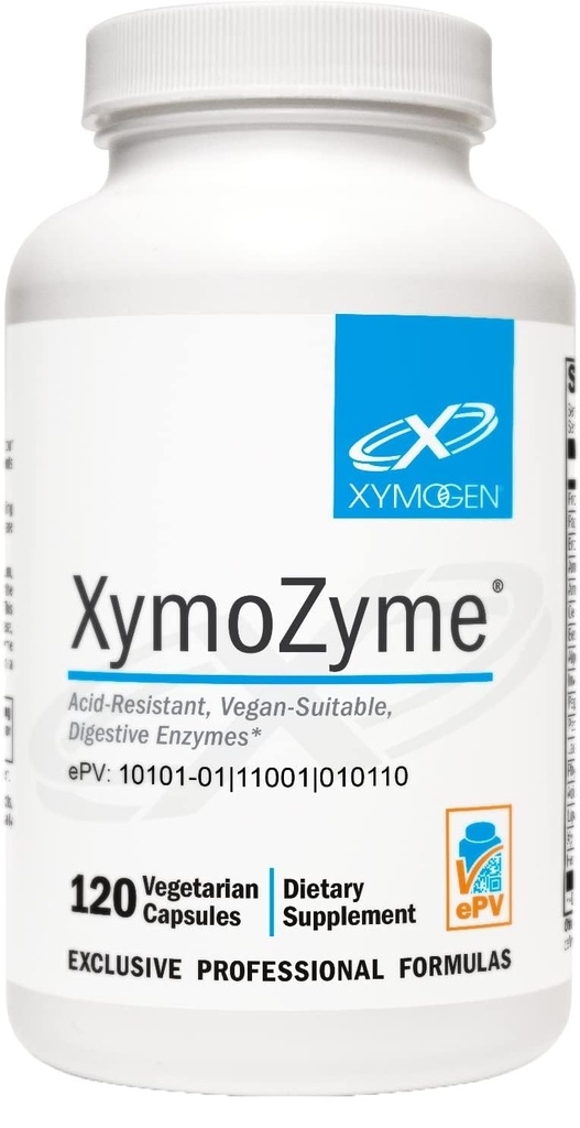 XYMOGEN XymoZyme - Enzymes Digestivos para Mujeres y Hombres con Protease " Bromelain - Acid Resistant, Vegan Digestive Enzymes for Gut Health " Bloating Relief (120 cápsulas)
