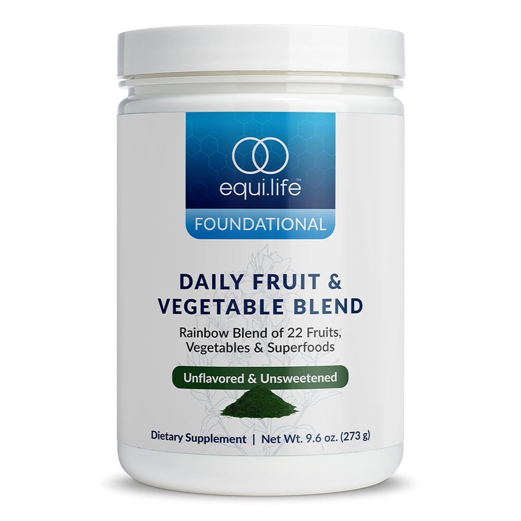 Equilife Daily Fruit & Vegetable Blend, Superfood Antioxidant Supplement with 22 Organic Fruits & Vegetables, Unflavored, Vitamina C, Fiber, 9 Essential Amino Acids, Supports Energy, 30 Servings Tub