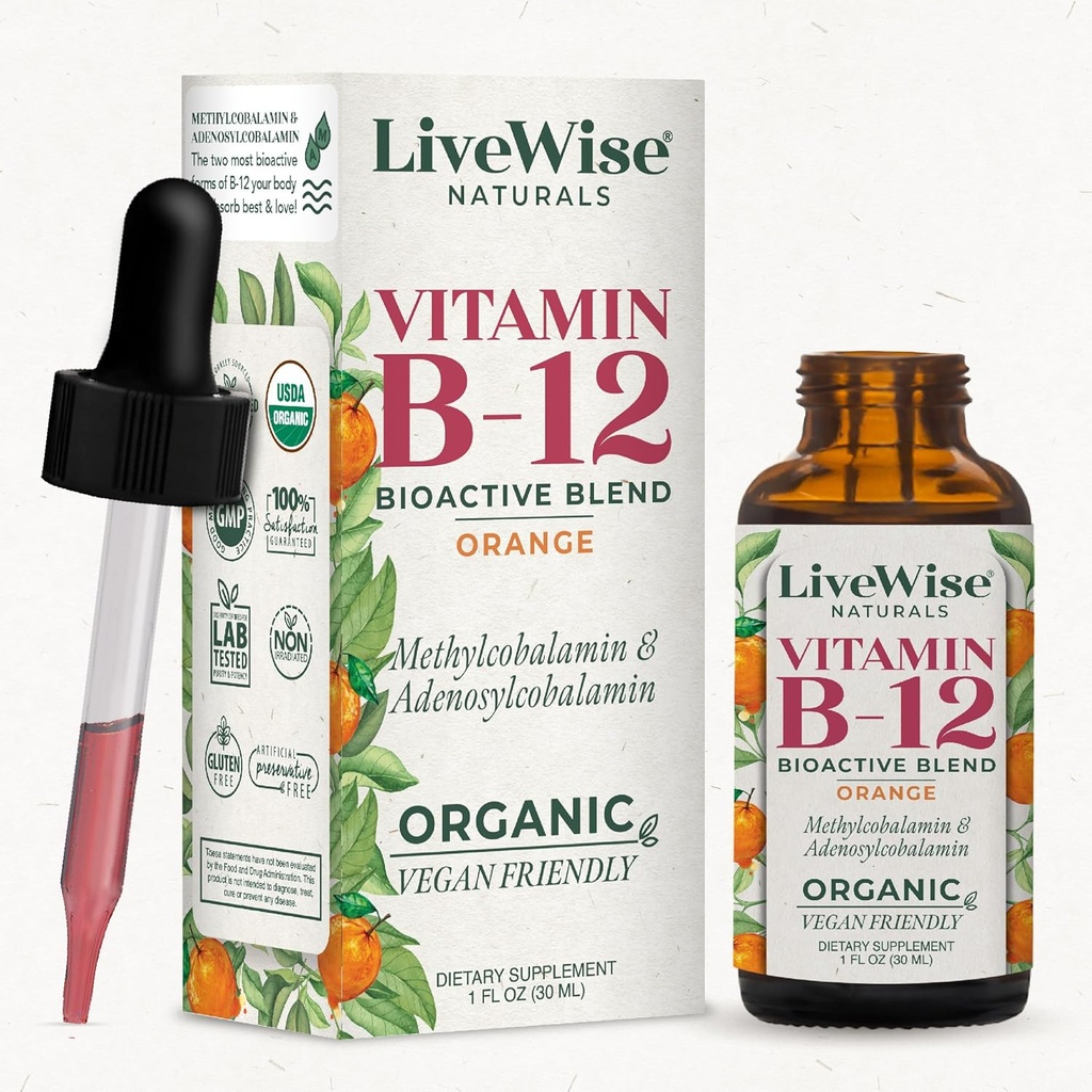 Liquid B12 Vitamina Sublingual – All-Natural Liquid Vitamina Vegan B12 gotas – Non-GMO Adenosylcobalamin Methylcobalamin B12 Suplemento – Boost Your Immune System, Metabolism, Energy and Focus!