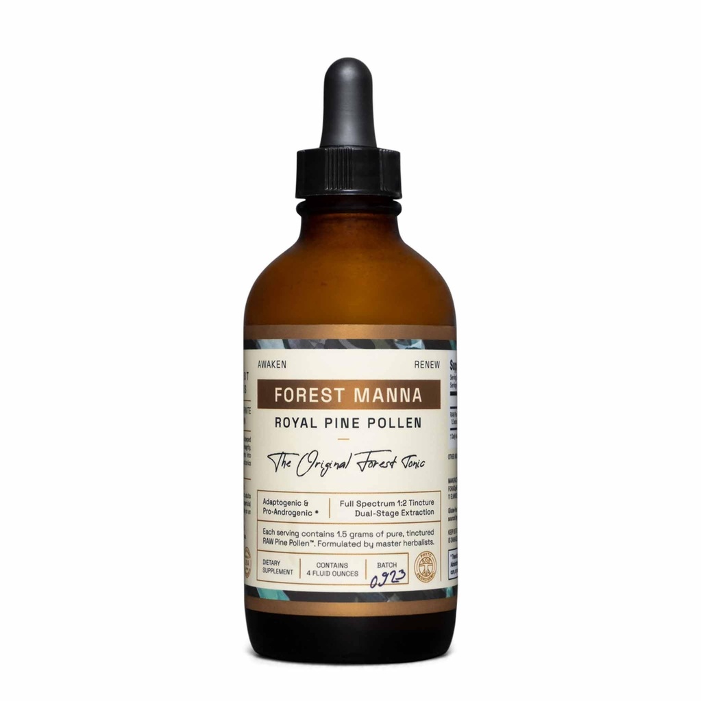 Selva Manna Royal Pine Pollen Tintura – 1:2 Verdadera extracción de doble etapa – Pure RAW Pine Pollen Tincture – 4 botella de onza fluida