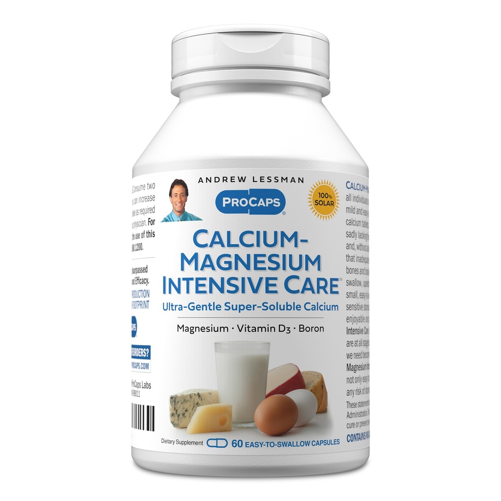 ANDREW LESSMAN Calcium Magnesium Intensive Care 60 Capsules - Bone and Skeleton Health Essentials. Cápsulas fáciles de absorber, pólvora fina superluble. Suave hasta los estómagos más sensibles