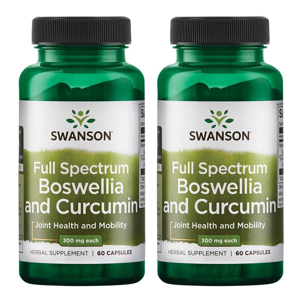 Swanson Full Spectrum Boswellia & Curcumin Natural Wellness Fórmula - (60 cápsulas) (2 Pack)