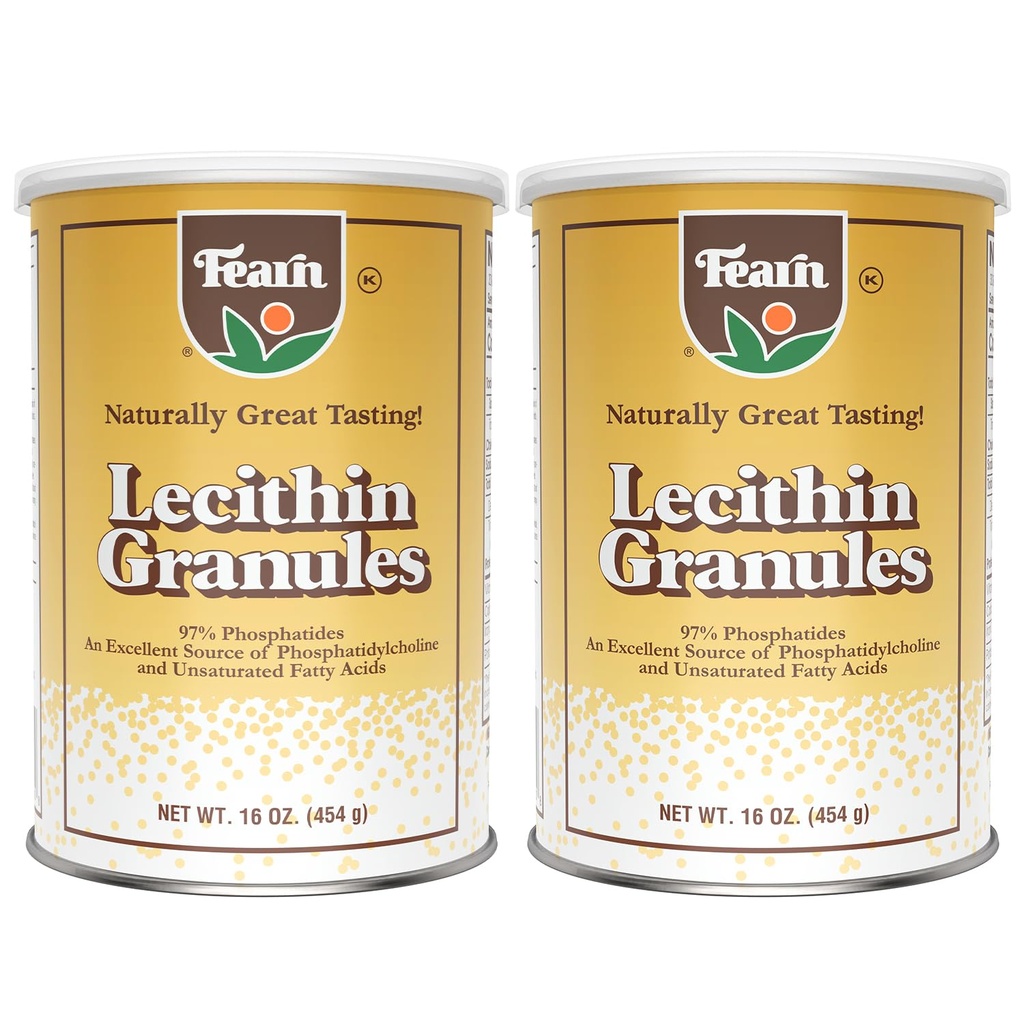 Fearn Natural Foods Soy Lecithin Granules – Fat Emulsifier with Essential Nutrients for Health, Mejora la textura de los pasteles, panes " DIY Gummies, 16 Oz (Pack of 2)