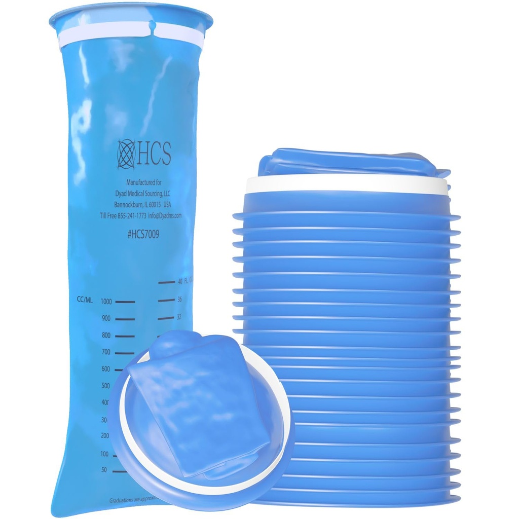 HCS Bulk Emesis Bags Disposable - Premium, Hospital Grade, Adultos &amp; Niños - Bolsas de Vomit Desechables para coche, viajes, uso en casa - Tiro, Barf, Puke - 144, Strong (40 fl oz)