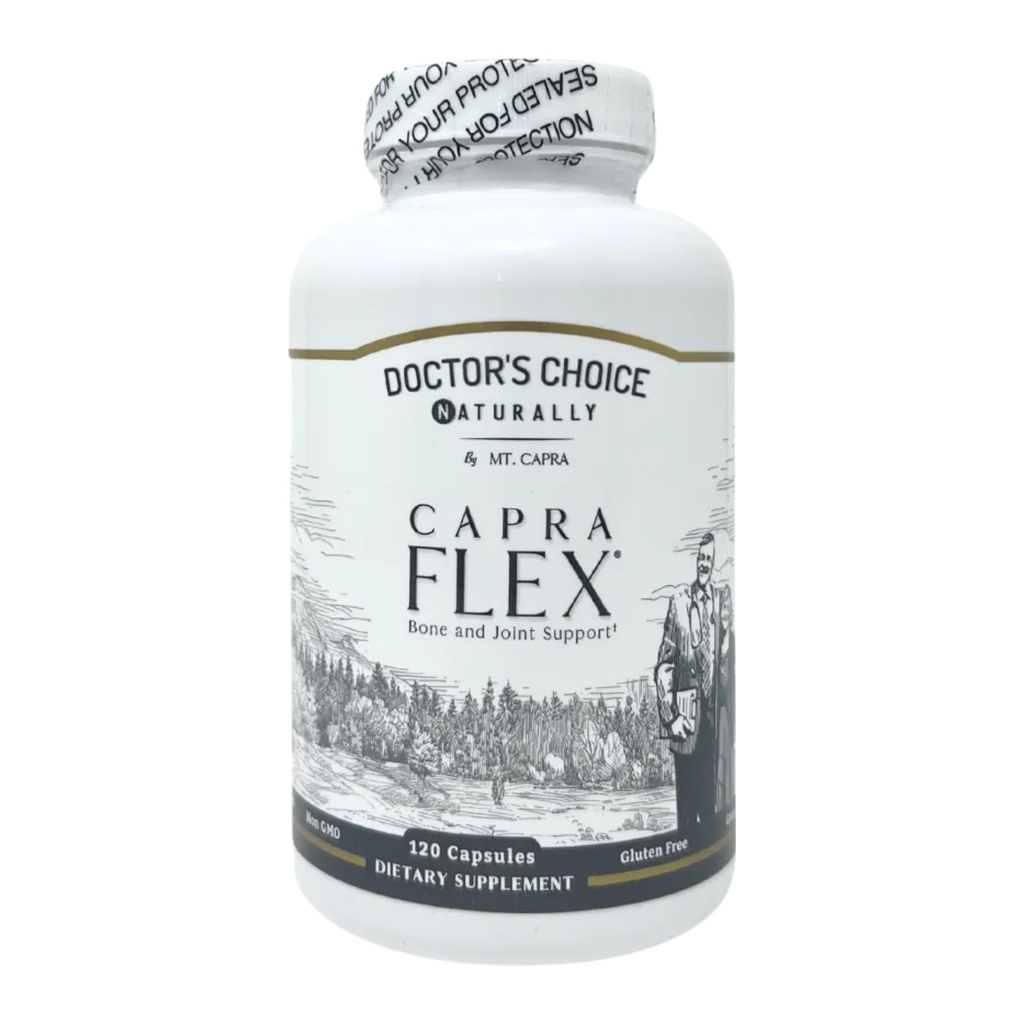 CapraFlex por Mt. Capra ← Bone y Soporte Conjunto Suplemento con Pollo Collagen, Ácido Hialurónico, Turmérico y Herbs for Joint Vitality TEN 30 Servings - 120 Capsules