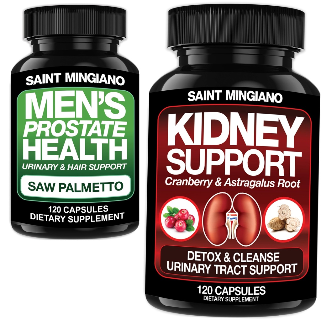 Apoyo al riñón Limpiar Detox " Reparar 120 Casuales - Junto con - Salud de la próstata masculina Suplementos de próstata avanzada - 120 cápsulas