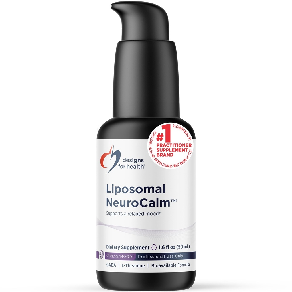 Diseños para NeuroCalma Liposomal de Salud - Liquid GABA + L-Theanine para apoyar la respuesta calma + estrés saludable (25 Servimientos / 1.7oz)