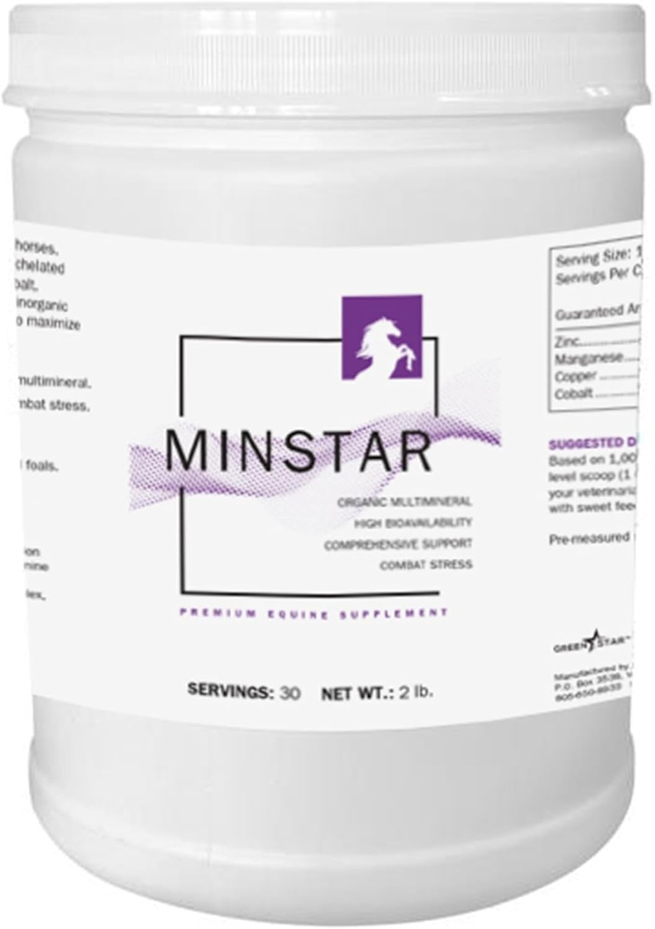 Estrella Verde, MinStar, Suplemento Powder Equine, Aditivo Feed, 2 Lbs