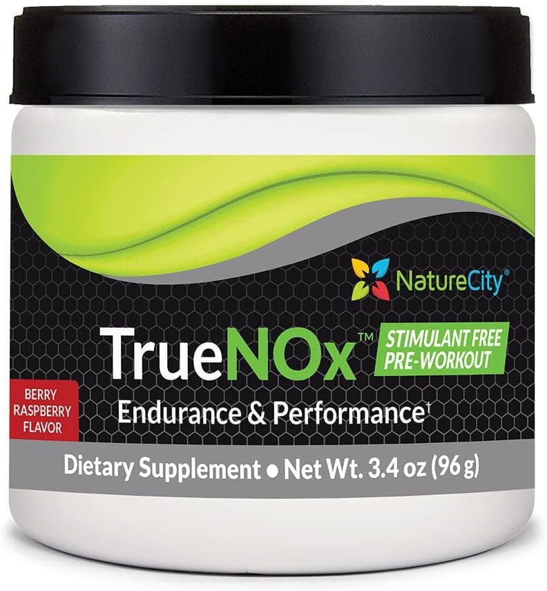NatureCity True-NOx Nitric Oxide Suplementos para Hombres y Mujeres - Pre-Workout Booster Powder ft. Nitrosogine L-Arginine, Peak ATP, " Beetroot Juice Nitric Oxide Powder - Gluten Free, Keto, Non GMO