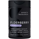 Sports Research Black Elderberry with Zinc, Vitamina C, & Vitamina D, Immune Support Suplemento para adultos, 60 cápsulas