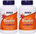Ahora Alimentos Biotina 10 mg Extra Fuerza 120 Vcaps, Pack de 2