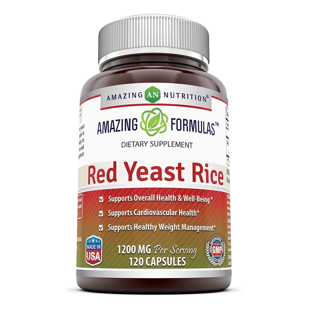 Impresionantes Fórmulas Red Yeast Rice 1200mg Por Serving Capsules Suplemento ← Non-GMO Silencio Gluten Free ← Made in USA (1 Pack, 120 Count)