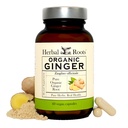 Herbal Roots Ginger Suplemento Silencio Orgánica Ginger Root Capsules  durable 1,200 mg de Pure Ginger Powder por Serving ¦ 60 Vegan Capsules