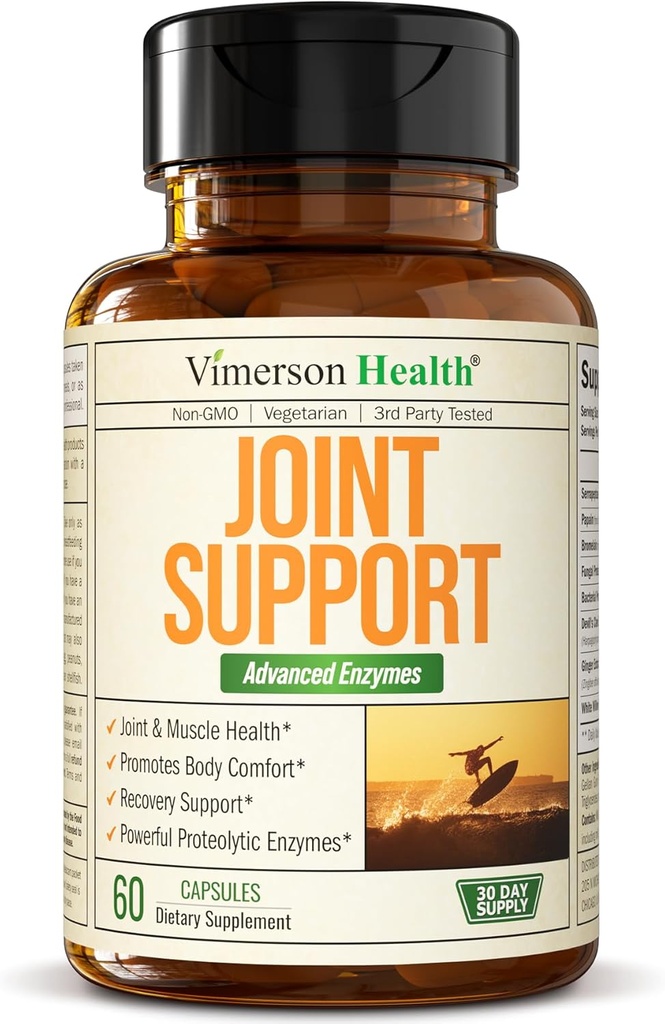 Suplemento de Apoyo Conjunto con Bromelain, Serrapeptase " Papaya Enzymes - Proteolytic Enzymes for Digestion " Recovery - Digestive Enzyme " Joint Complex for Men " Women - 60 Delayed Release Capsules