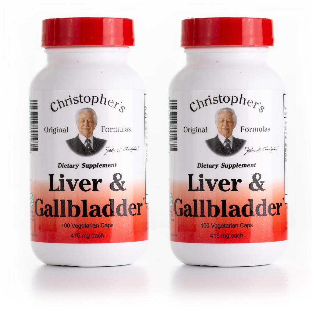 Las Fórmulas Originales de Christopher Liver &amp; Gallbladder Fórmula Capsules - Suplementos de Gallbladder con Enzimas Digestivas - Apoya el Sistema Digestivo con hierbas naturales - Pack de 2