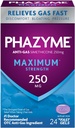 Phazyme Maximum* Strength Anti-Gas 250 mg Simethicone Gas Relief for Adults, Fast Gels Quickly Ease Bloating, Pressure & Discomfort, 24 Condes