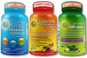 Vegan Hormonal, Immune & Gut Health Support Bundle – Quercetin 500mg con Bromelain, Zinc &amp; Vitamina C + DIM 200mg con BioPerine® + 3-in-1 Probiotic 50 Billion CFU con Enzimas Digestivos & Prebióticos