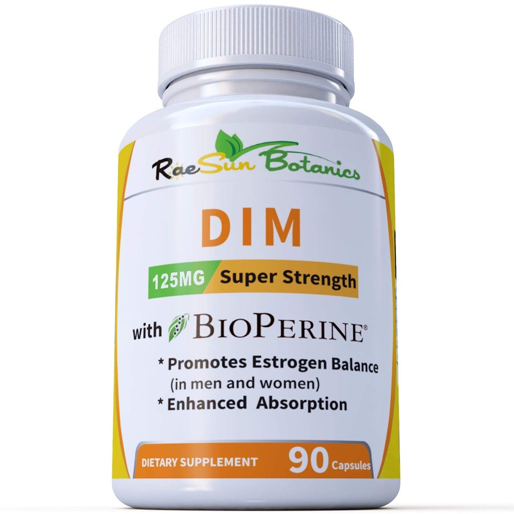 DIM Suplemento 125mg - DIM Diindolylmethane Plus BioPerine 90-Day Supply of DIM for Estrogen Balance, Hormone Menopause Balance, Acne Support, Hair Skin and Nails