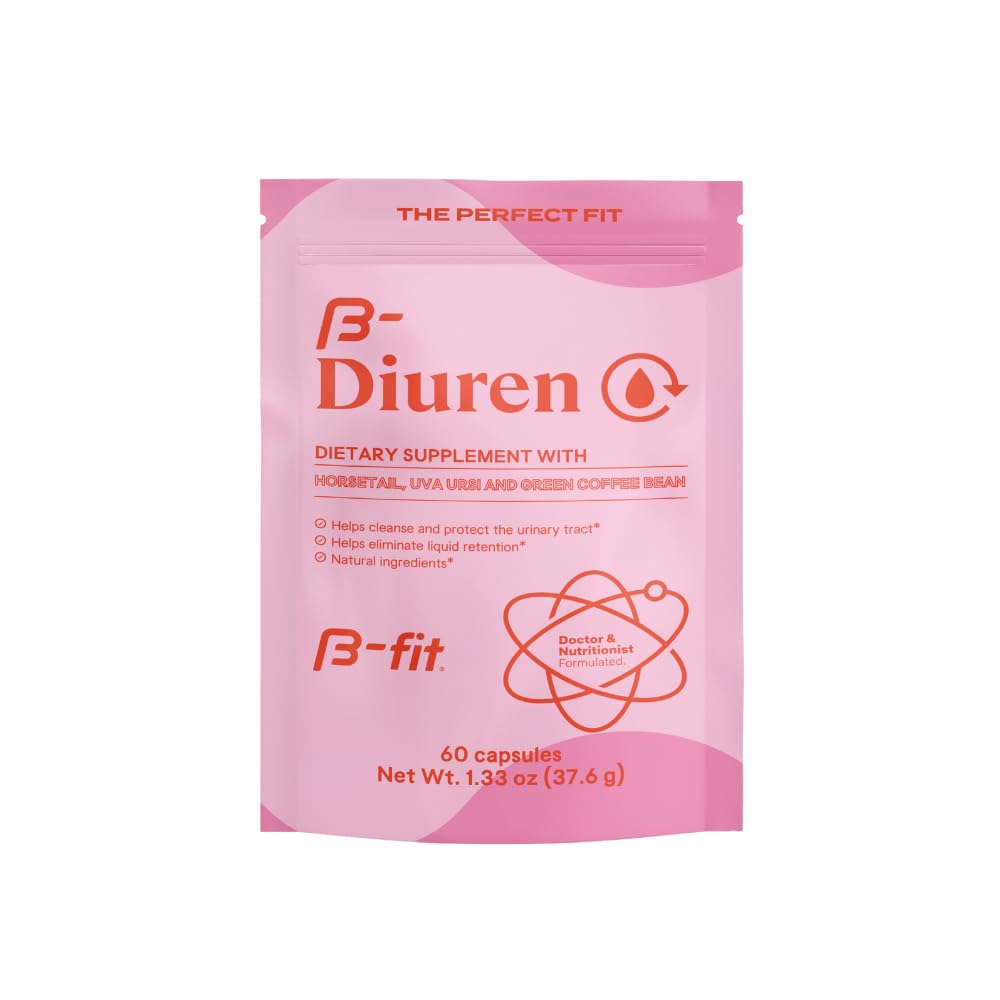 Diuren - Cápsulas diuréticas con cafeína, Herb de Horsetail y Uva Ursi - 60 Cápsulas con Extractos Naturales - Suplemento de Horsetail - Best Diuretics for Water Retention