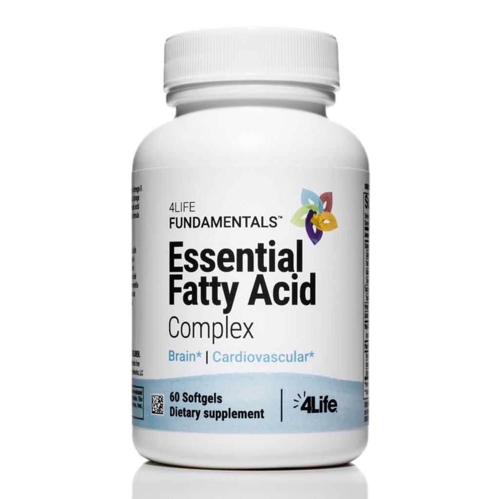 Complejo de ácidos grasos esenciales 4Life - Características de la mezcla de aceite de pescado Omega-3 y Omega-6, Incluye GLA y CLA - Circulación Soporte - 60 Softgels