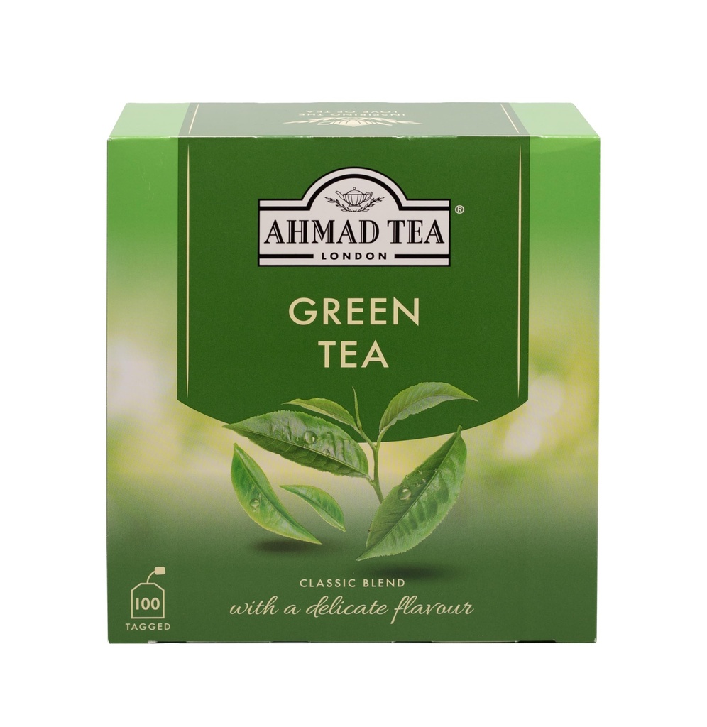 Ahmad Tea Green Tea, Green Tea Teabags 100 ct - Caffeinated &amp; Sugar-Free