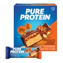 Barras de proteína puras, alta proteína, nutritious Snacks to Support Energy, bajo azúcar, libre de gluten, caramelo de maní de chocolate, 1,76oz, 12 conde (Packaging May Vary)