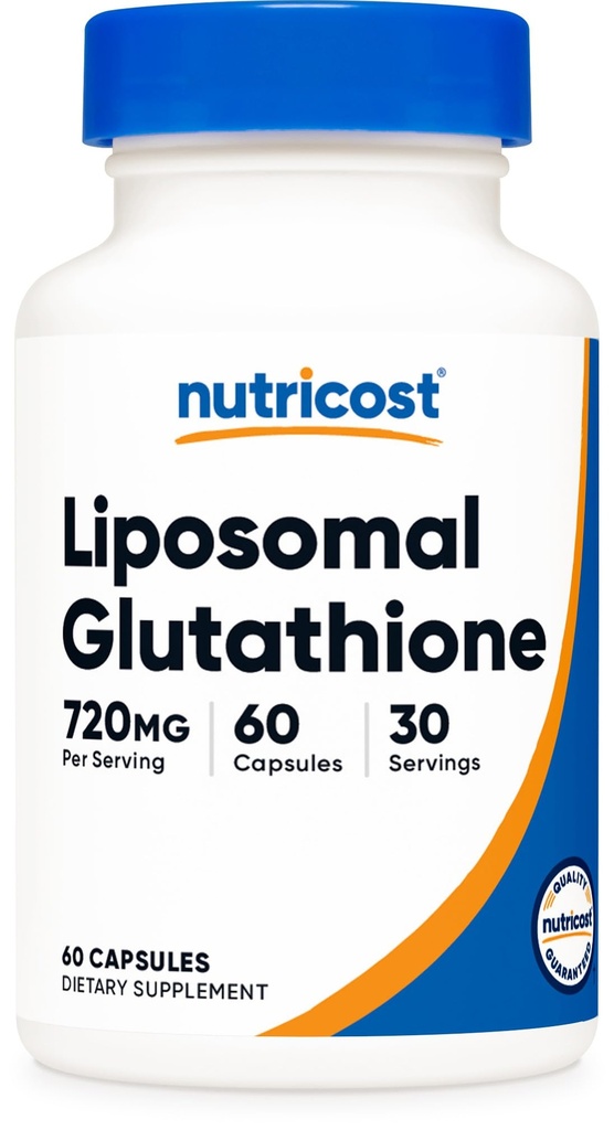 Nutricost Liposomal Glutathione Suplemento 60 cápsulas, 720 mg Por Serving - Vegan, GMO-Free, 30 Actuaciones